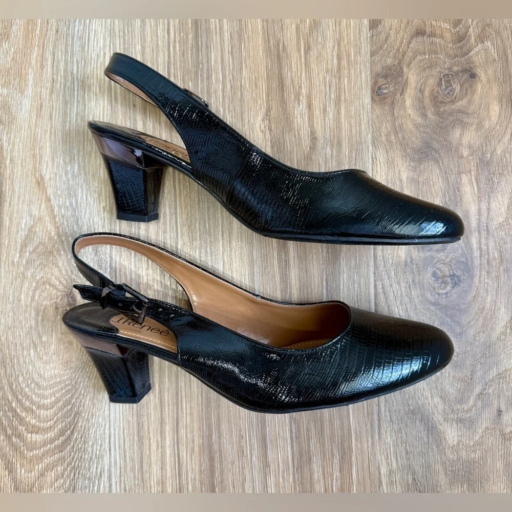 J. Reneé MALREE Black Slingbacks - Size 11 M LNC